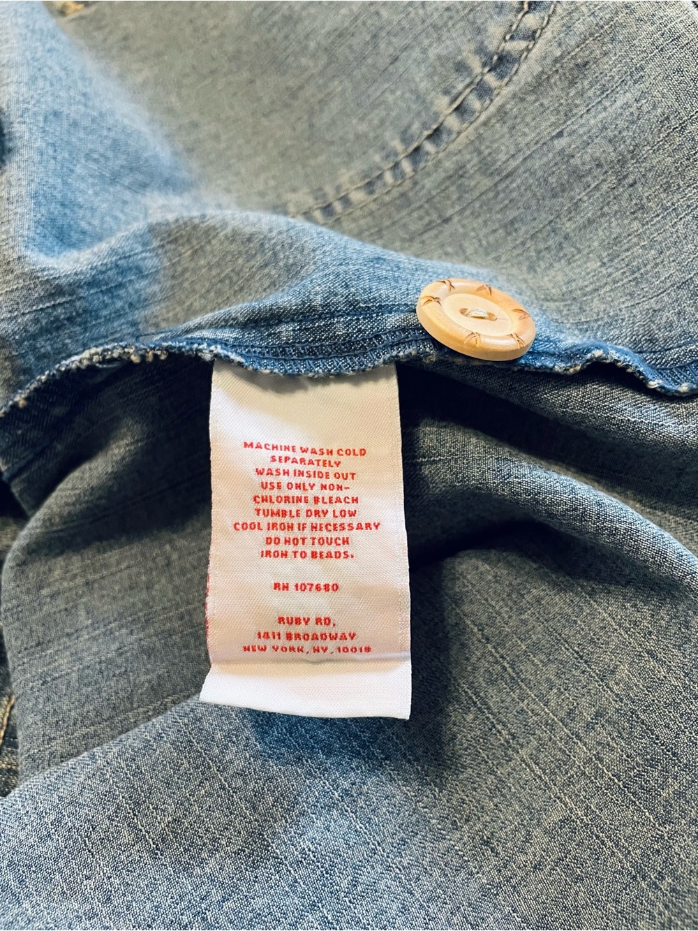 Ruby Rd. Floral Embroidered Denim Jacket - Blue - Picture 7 of 8